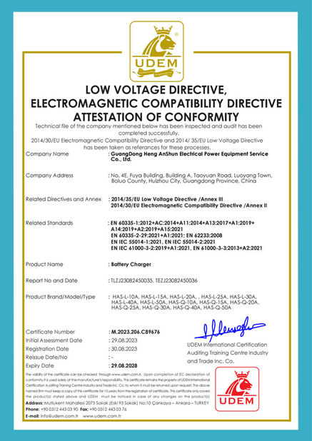 چین GuangDong Heng AnShun Electrical Power Equipment Service Co., Ltd. گواهینامه ها